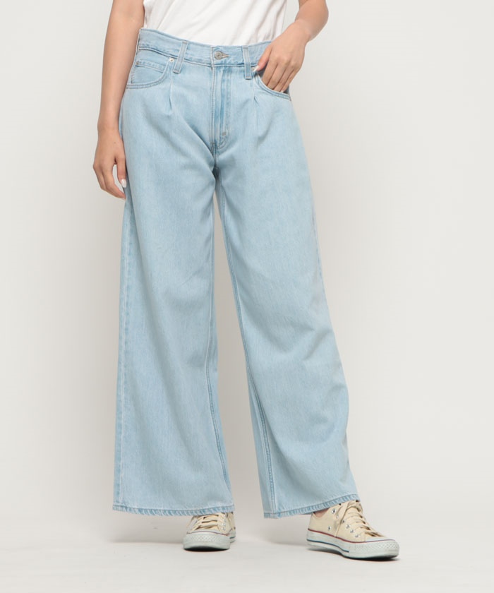 セール】BAGGY DAD WIDE LEG ライトインディゴ NEVER GOING TO