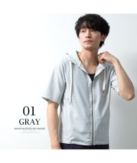  GENELESS/ジェネレス GENELESS パーカー メンズ 半袖 夏 ジップパーカー 半袖パーカー 涼しい アウター シンプル ジップアップパーカー メランジジャージ カジ/506463953
