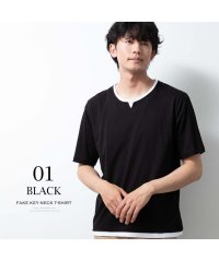  GENELESS/ジェネレス GENELESS tシャツ 半袖 メンズ おしゃれ フェイクレイヤード 半袖tシャツ 綿100 キーネック トップス 重ね着風 ベージュ ギフト 綿/506463958