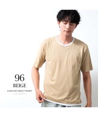  GENELESS/ジェネレス GENELESS tシャツ 半袖 メンズ おしゃれ フェイクレイヤード 半袖tシャツ 綿100 キーネック トップス 重ね着風 ベージュ ギフト 綿/506463958