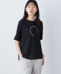 A/C DESIGN BY ALPHA CUBIC/シアー切替ロゴTシャツ/506465623