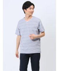 TAKA-Q/タカキュー TAKA－Q タックボーダー ダブルVネック半袖Tシャツ メンズ Tシャツ カットソー カジュアル インナー トップス ギフト プレゼント/506465636