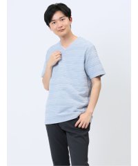 TAKA-Q/タカキュー TAKA－Q タックボーダー ダブルVネック半袖Tシャツ メンズ Tシャツ カットソー カジュアル インナー トップス ギフト プレゼント/506465636