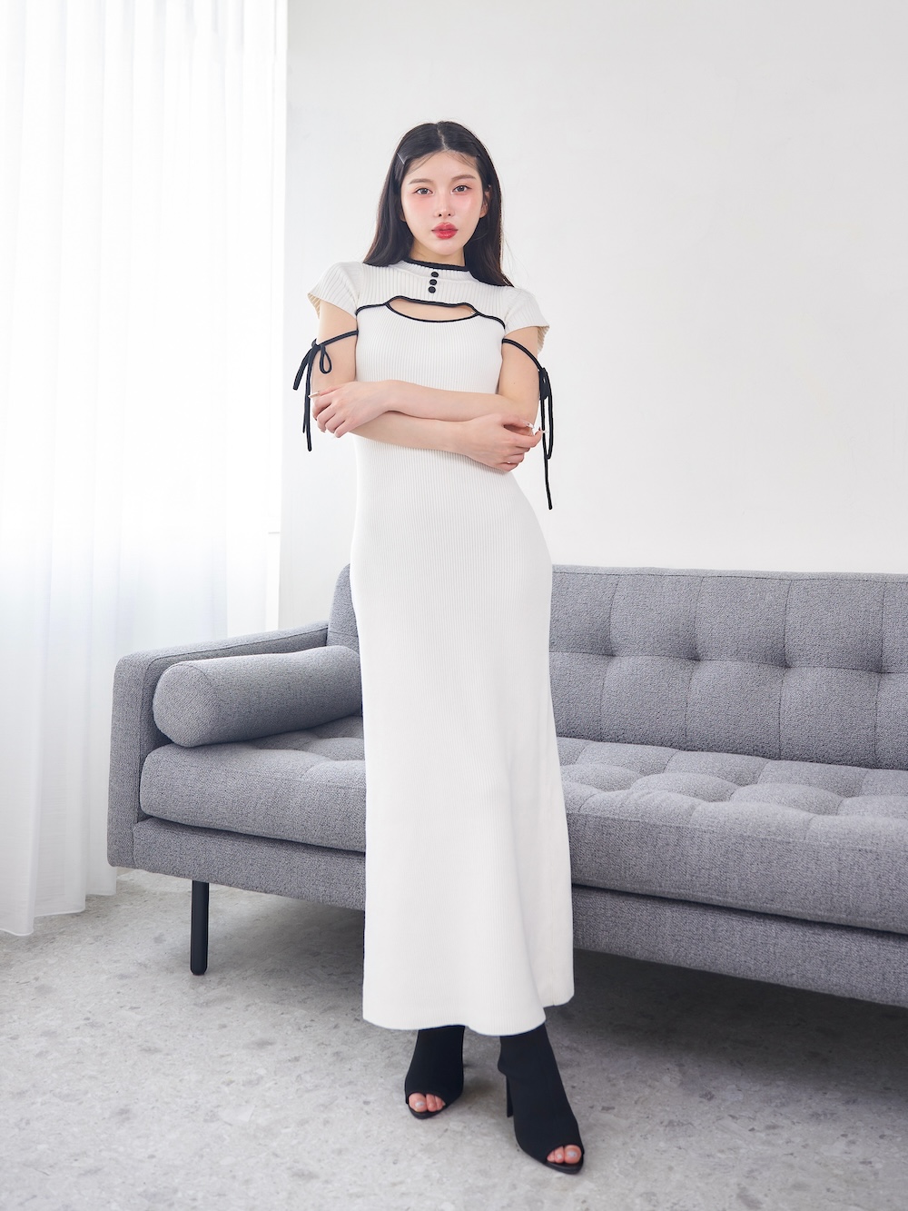 ステッチリボンニットロングワンピース – Darich (ダーリッチ)