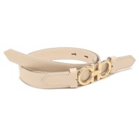 FERRAGAMO/サルバトーレフェラガモ Salvatore Ferragamo ベルト ダブルガンチーニ ベージュ ホワイト レディース Salvatore Ferragamo/506469509