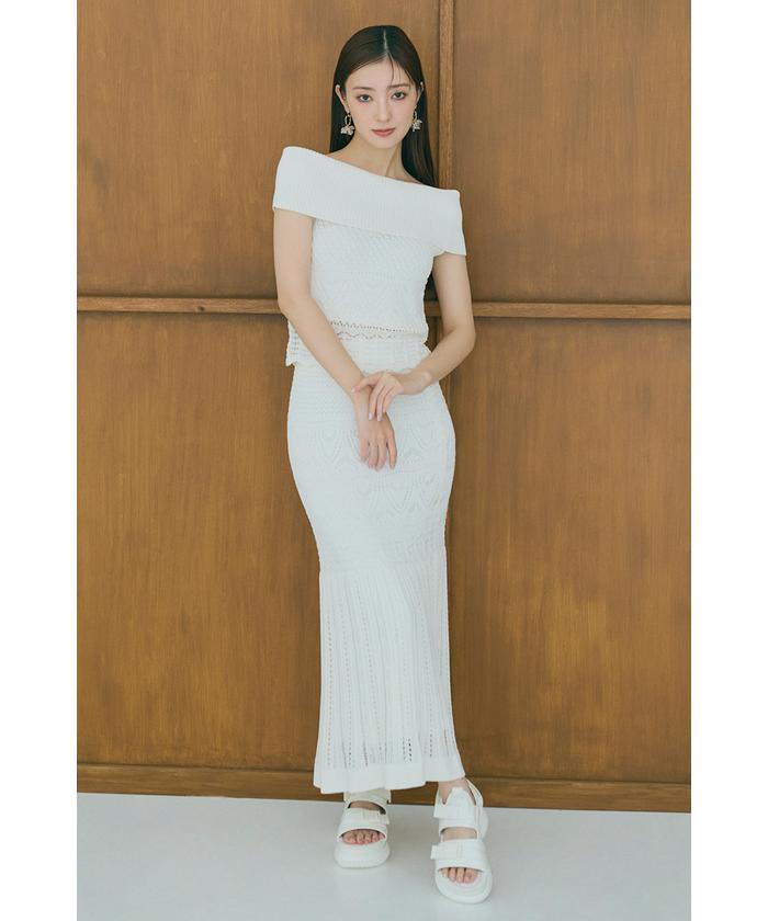 メゾンドドルチェ　maison de Dolce. クロシェニット maison de Dolce. メゾンドドルチェWニットシェイプトップス