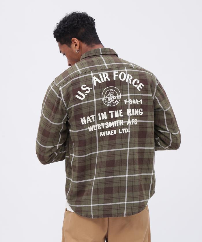セール 30%OFF】LONGSLEEVE CHECK EMB SHIRT USAF / ロング