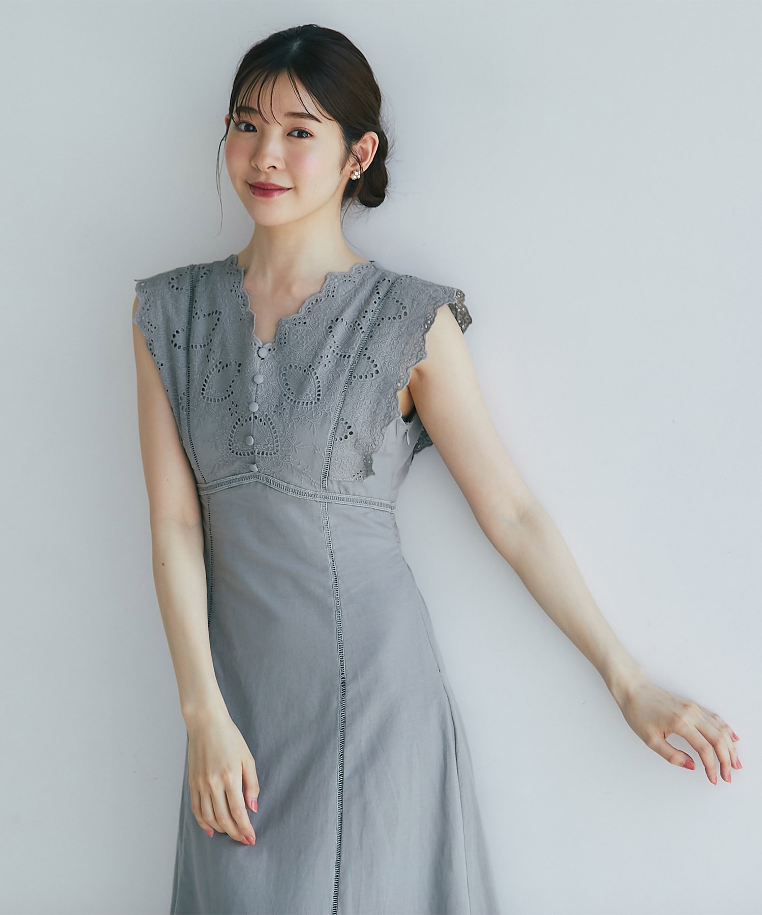 トッコクローゼット tocco closet ウエストりぼん付きコットン