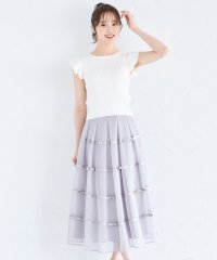 tocco closet/デコレーションリボンメッシュタックフレアスカート/506451171