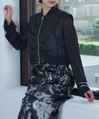 MAISON BREEZE reveur/メゾンブリーズレヴール MAISON BREEZE reveur ギャザー クロップド丈 ジャケット ベスト トップス レイヤード 214019 trc/506360270
