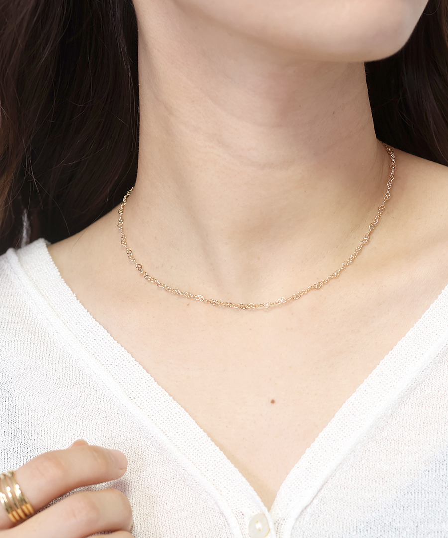 Aletta　アレッタ　ダブルリングチェーンネックレス ダブルリングチェーンネックレス | シルバーアクセサリー