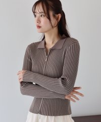 BLUEEAST/ブルーイースト BLUEEAST バイカラーポロ襟Wジップカーディガン/506417603