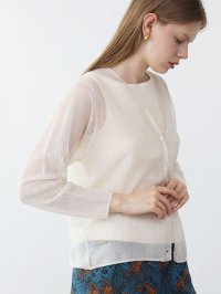 Aga/アーガ Aga クレープウェーブシアーカーディガン/506491568