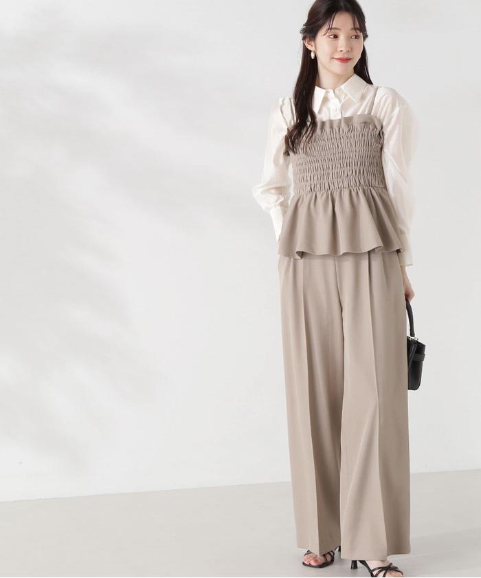 人気海外ブランドアイテム｜ファッション通販 セール】タックワイドパンツ24AW(506491583) プロポーション | トップス