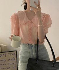 shoppinggo/ショッピングゴー shoppinggo ブラウス レディース 半袖 Vネック トップス 夏ブラウス ノーカラー オフィス 春夏 ビジネス 韓国風 フォーマル 通/506491726