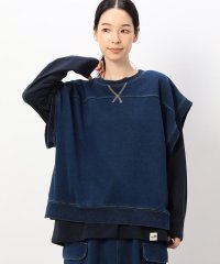 ONIGIRI/【セットアイテム】デニム風裏毛ベスト＋ロング長袖Tシャツ / セットアップ対応/506369867