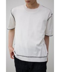 AZUL by moussy/ブランケットステッチ半袖ニット/506514513