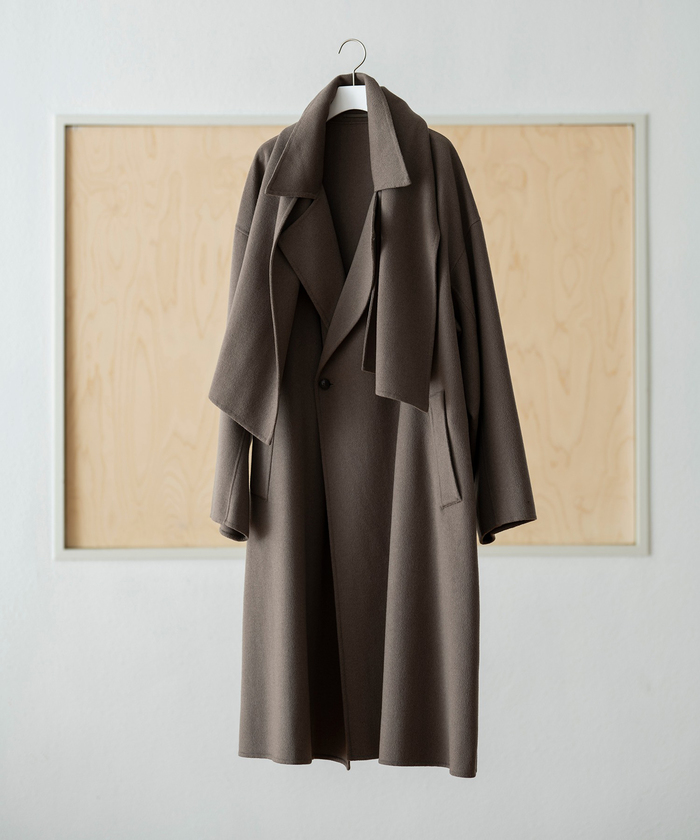 メリノウール ダブルフェイス セミダブル オーバー コート / マフラー付き ADAM ET ROPE'｜《マフラー付き》メリノウール ダブルフェイス