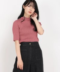 ICHIE/リブ編地変化５分丈ニット/506080926