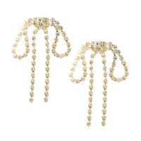 cream dot/クリームドット Cream dot. 小粒ビジューチェーンが品良く煌めくリボンピアス/506527434