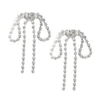 cream dot/クリームドット Cream dot. 小粒ビジューチェーンが品良く煌めくリボンピアス/506527434