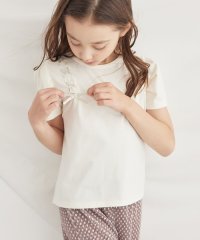 ROPE' PICNIC　KIDS/【KIDS】タックスリーブレースアップTシャツ/冷感・WEB限定サイズ:110cm/506544058