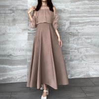 JUNOAH/ジュノア JUNOAH チュールボレロ＋フレアキャミワンピース セット/505957741