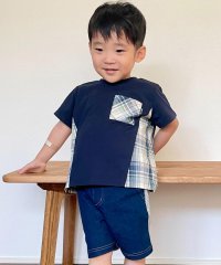 COMME CA ISM KIDS/チェック使い ポケットTシャツ(ベビーサイズ)/506463490