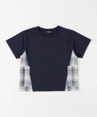 COMME CA ISM KIDS/チェック使い サイドポケットTシャツ/506463498