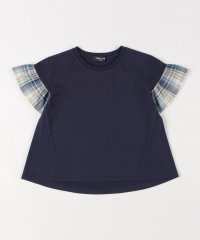 COMME CA ISM KIDS/チェック使い 袖フリルTシャツ/506463499