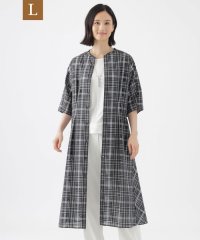 TRANS WORK(L)/【L】【ウォッシャブル】シアーチェックワンピース/506521088