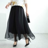 Sawa a la mode/サワアラモード Sawa a la mode ふわり揺れるシフォンワイドパンツ/506553753