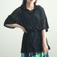 Sawa a la mode/サワアラモード Sawa a la mode 垢抜けエアリーを纏うストライプ柄フーディトップス/506553758