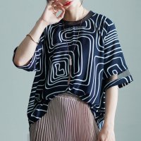 Sawa a la mode/サワアラモード Sawa a la mode 個性着飾るレトロモダン幾何学カットソー/506553760