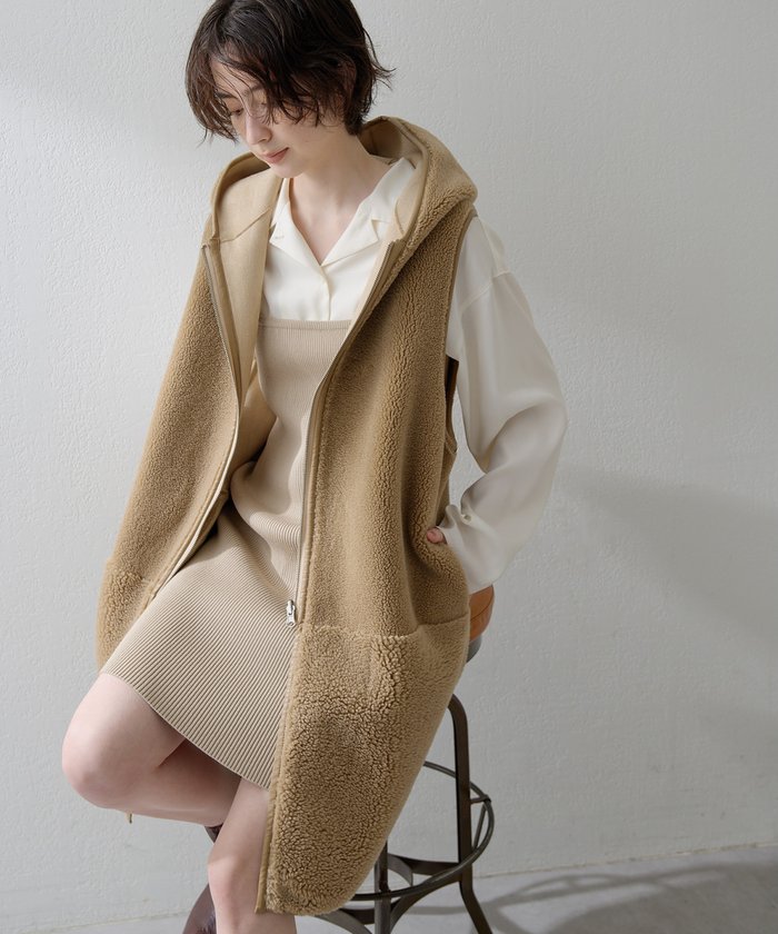 新品ウィムガゼット 【THE PAUSE】フェイクレザーロングジレ