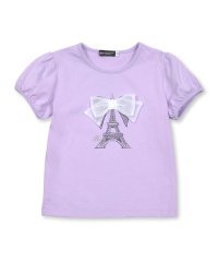 BeBe/エッフェル塔プリントリボン天竺パフスリーブTシャツ(90~150cm)/506514379
