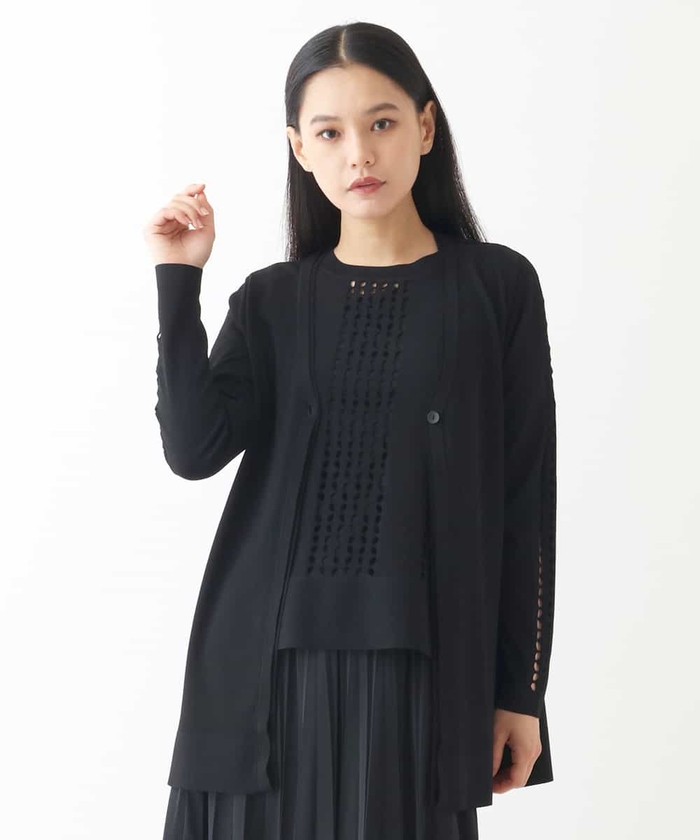 HIROKO BIS - ヒロコビス カーディガン 長袖 ウール トップス レディース 11サイズ ネイビー系 HIROKO BIS HIROKO BIS（ヒロコ ビス）のカーディガン｜おすすめから探す