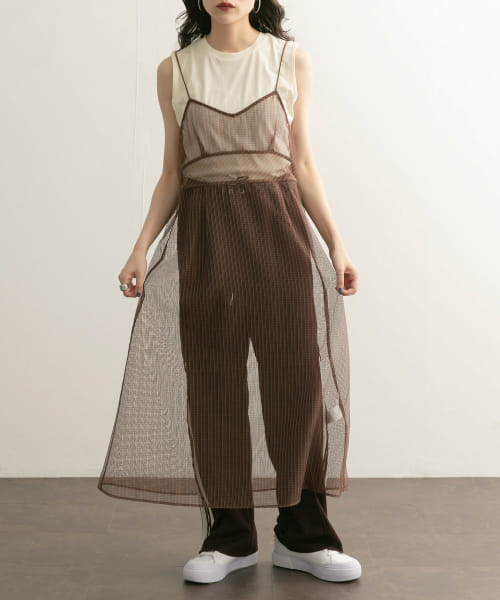 セール 20%OFF】シアーチェックキャミワンピース(506564525 セール 20%OFF】シアーチェックキャミワンピース(506564525