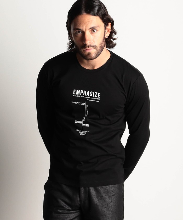 激シルケットロゴプリント長袖Tシャツ(506277205
