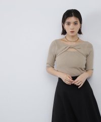 NATURAL BEAUTY BASIC/フロントツイストリブニット/506531440