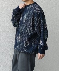 SHIPS any MEN/SHIPS any: 〈手洗い可能〉ジオメトリック ジャガード クルーネック ルーズ ニット◇/506571675
