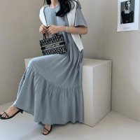 maison de LATIR/フォースメント Forcement ラウンドネックティアードプリーツロングワンピース/506556359