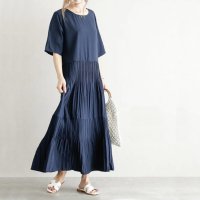 maison de LATIR/フォースメント Forcement ラウンドネックティアードプリーツロングワンピース/506556359