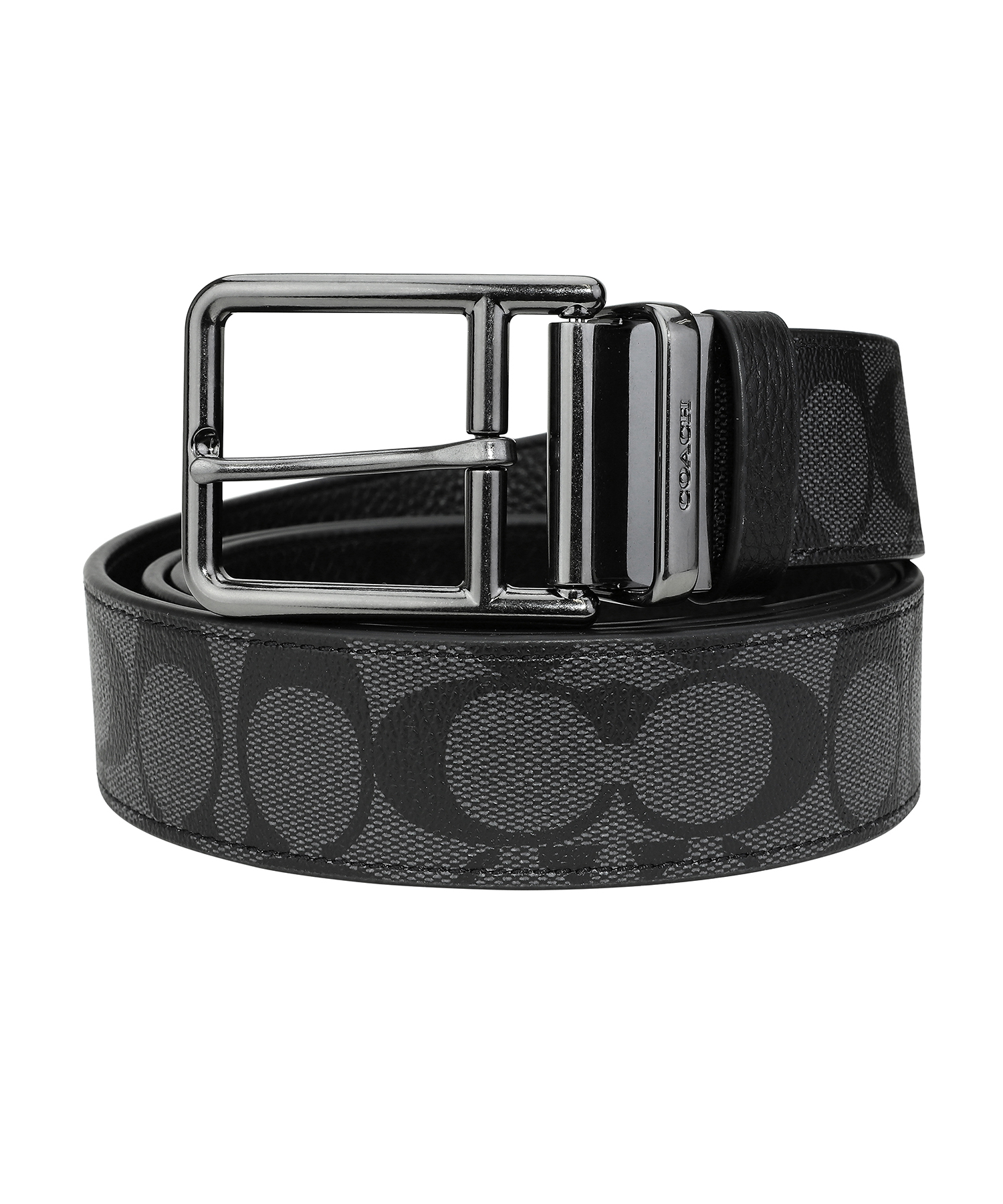 COACH シグネチャー リバーシブル シルバー バックル 回転式