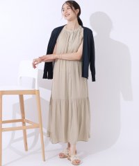 SHOO・LA・RUE　DRESKIP/シューラルー／ドレスキップ SHOO・LA・RUE/DRESKIP 柔らかで上品な光沢感 バンドカラー ティアードワンピース/506587286