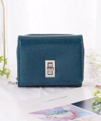 Lace Ladies/レースレディース Lace Ladies ロックパーツ付き レザー調 スクエア 三つ折り 財布/506556325