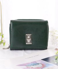 Lace Ladies/レースレディース Lace Ladies ロックパーツ付き レザー調 スクエア 三つ折り 財布/506556325