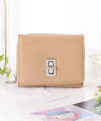 Lace Ladies/レースレディース Lace Ladies ロックパーツ付き レザー調 スクエア 三つ折り 財布/506556325