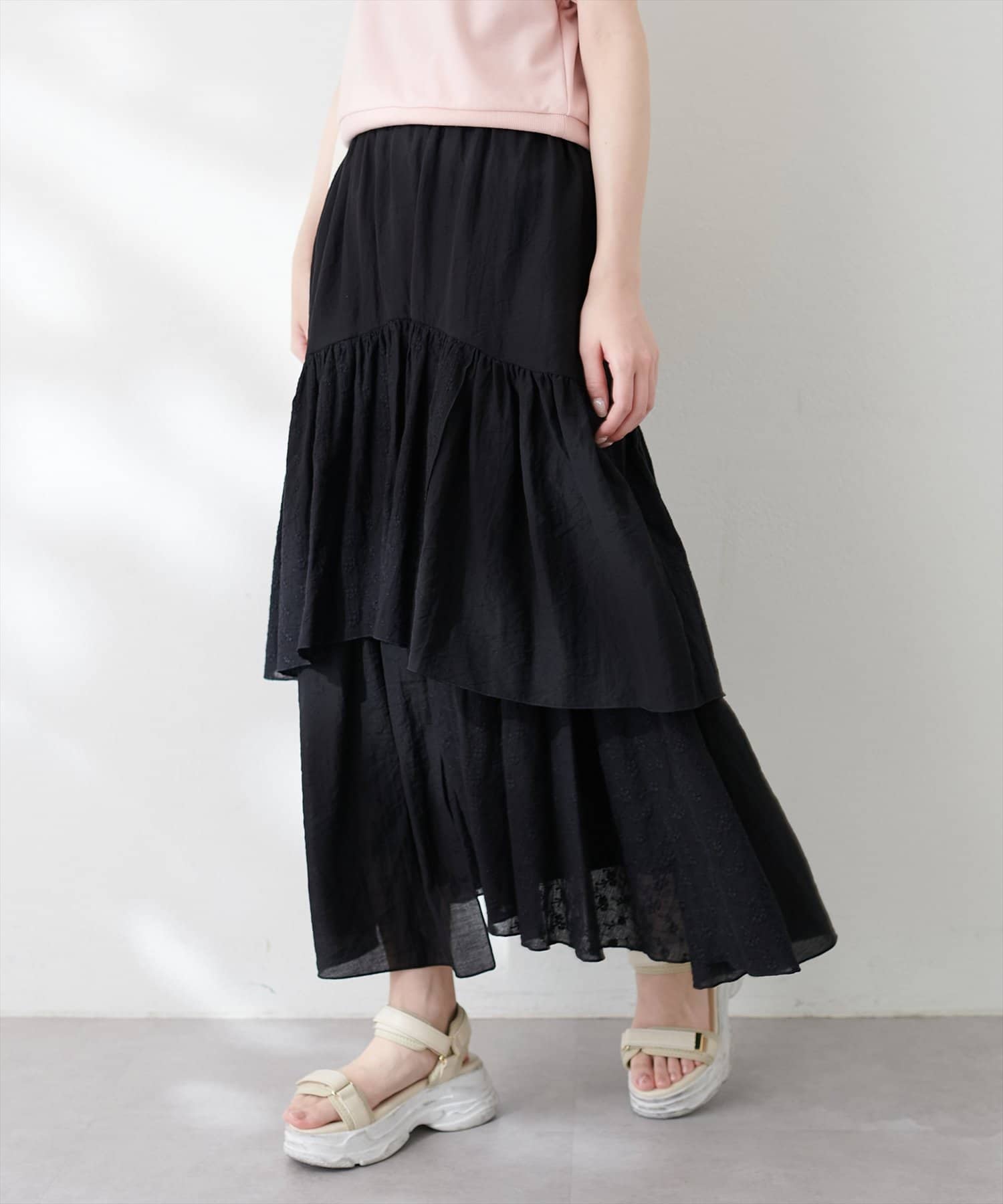 セール】【natural couture】<mizumami>コットンレース切替