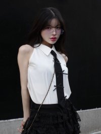 Darich/ダーリッチ Darich リボンネクタイノースリブラウス/506591720